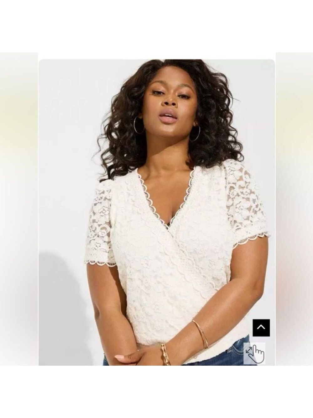 Torrid Ivory Lace Wrap Top 3X